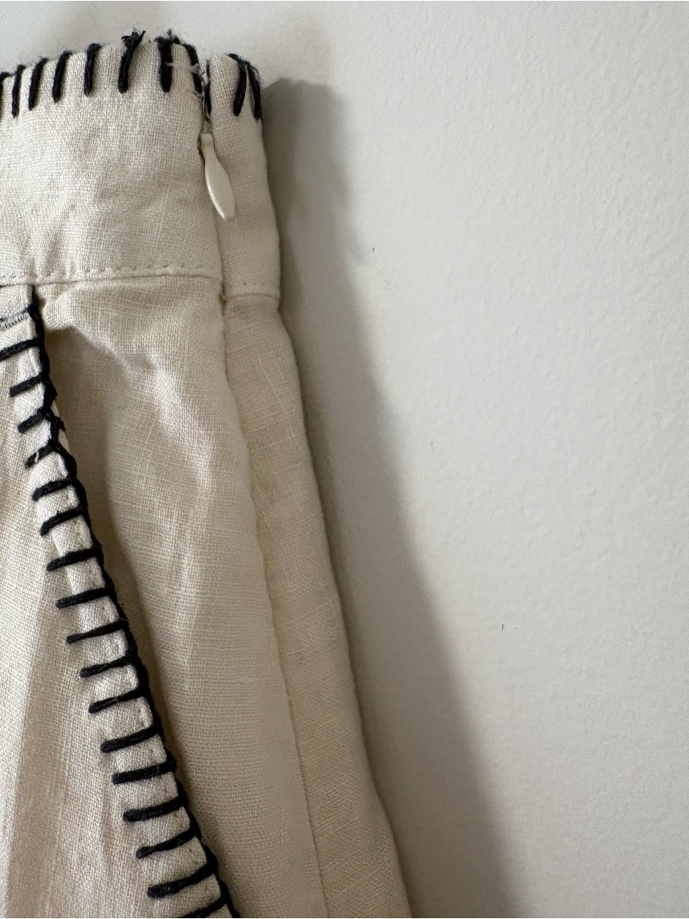 NWOT Rachel Zoe 100% Linen White Black Stitch Two-Piece Set⁠ (size top s skirt 2 - Picture 8 of 11